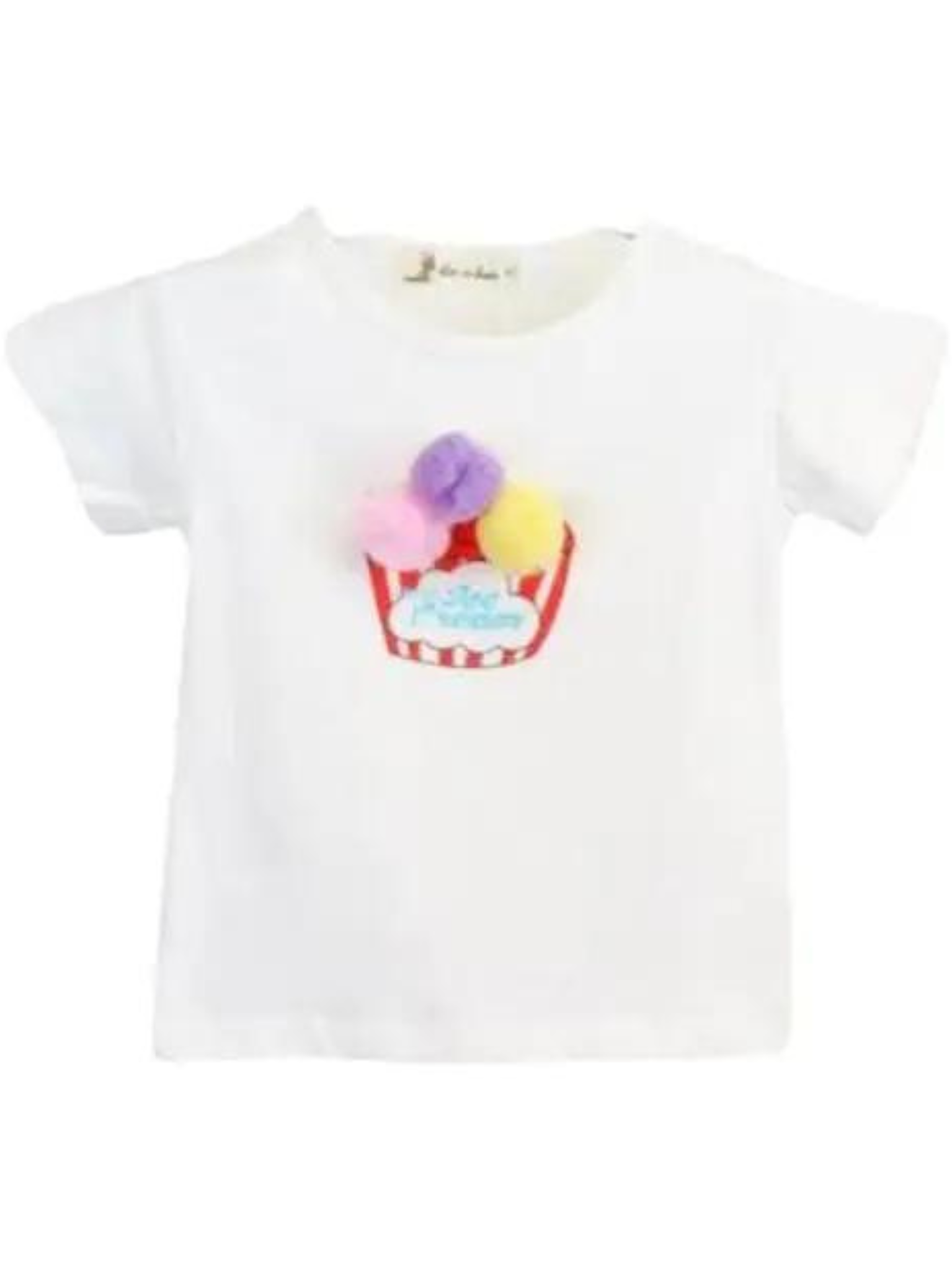 PLAYERA BLANCA NIEVE CON POMPONES