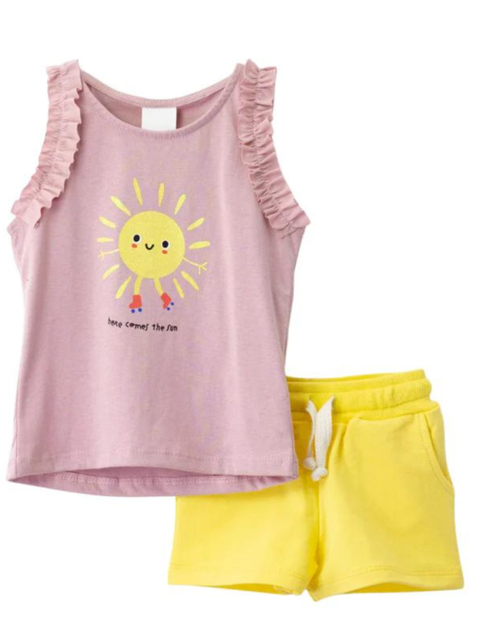 CONJUNTO BLUSA Y SHORT "HERE COMES THE SUN"