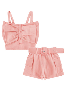 CONJUNTO SHORT Y BLUSA ROSA PASTEL