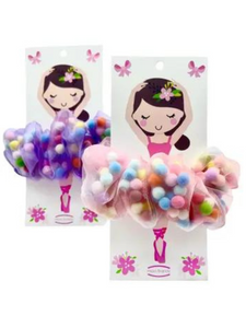 SCRUNCHIE BAILARINA CON POMPONES