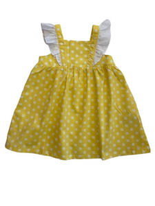 VESTIDO AMARILLO LUNARES BLANCOS