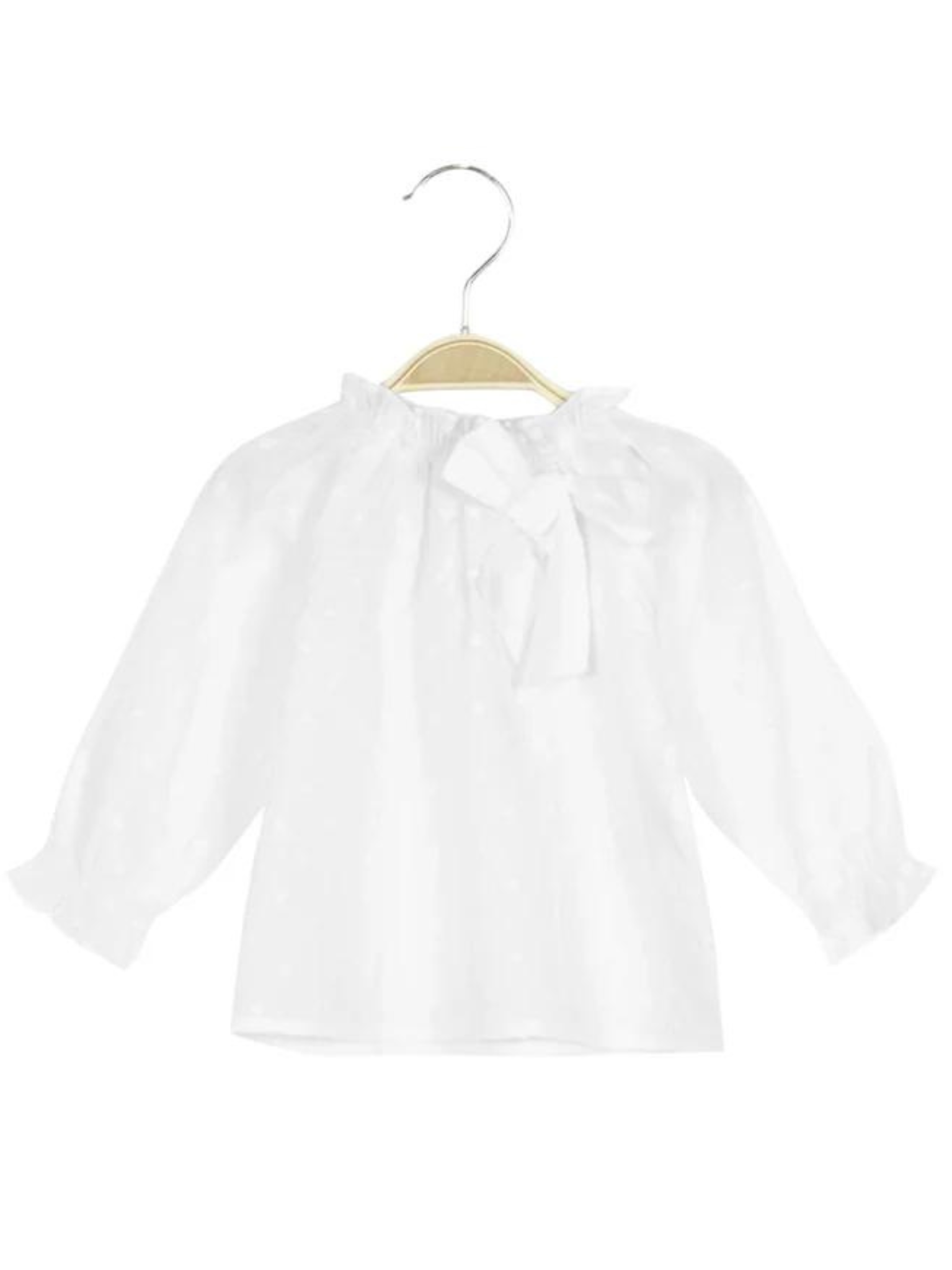 BLUSA BLANCA CON MOÑO EN CUELLO