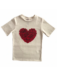 BLUSA BEIGE CORAZÓN ROJO