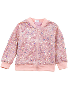 BOMBER JACKET DE LENTEJUELA ROSA