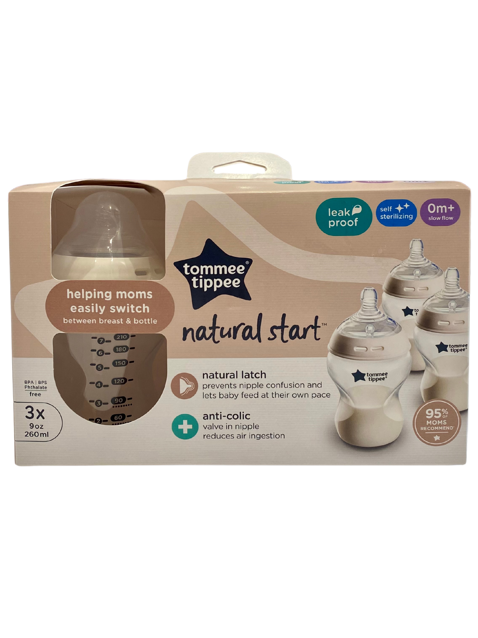 TOMMEE TIPPEE, BIBERONES 3 PACK