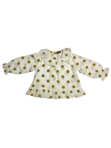 BLUSA POLKA DOT MOSTAZA