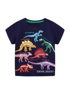 PLAYERA AZUL MARINO DINOSAURIOS GLOW IN THE DARK