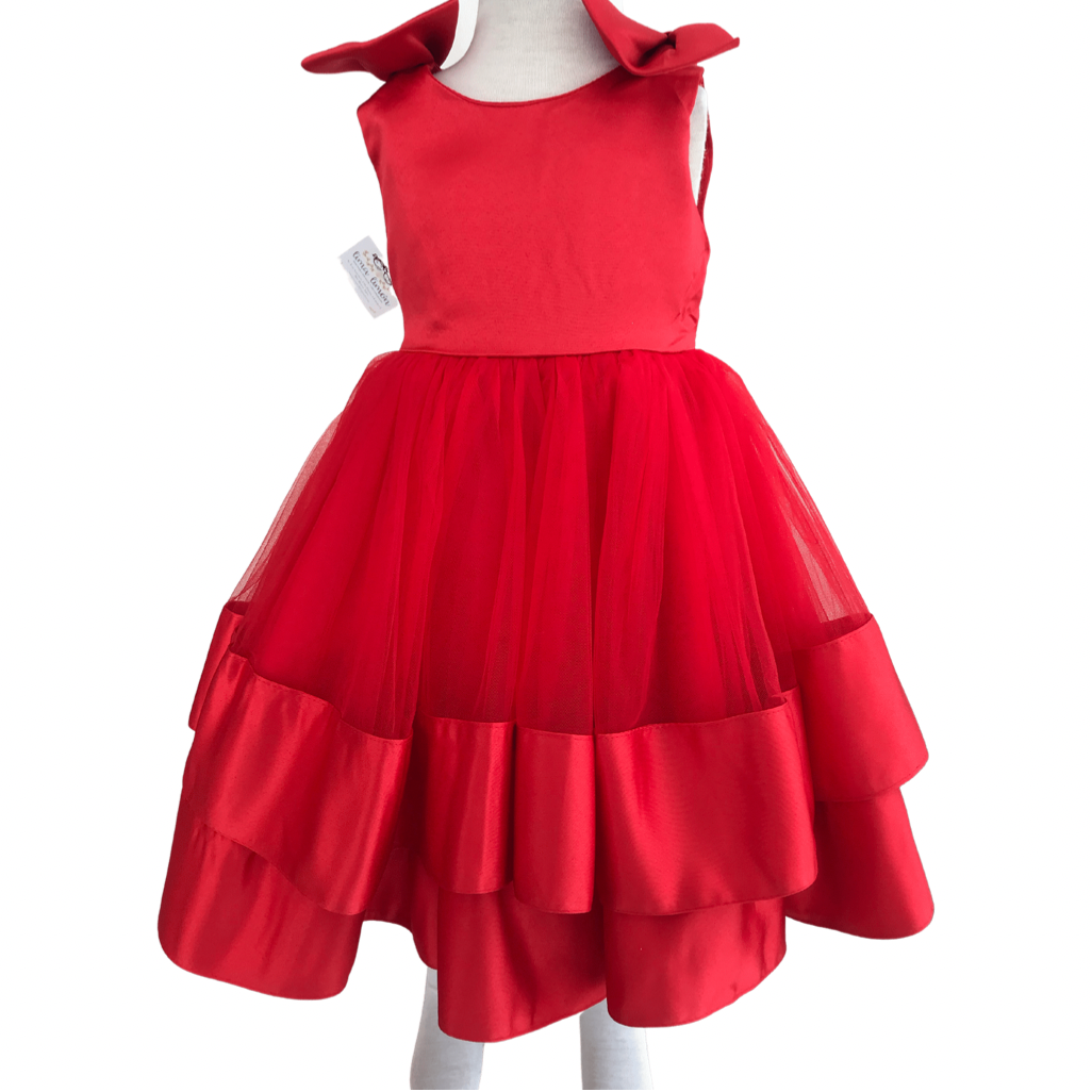 VESTIDO ROJO MOÑOS